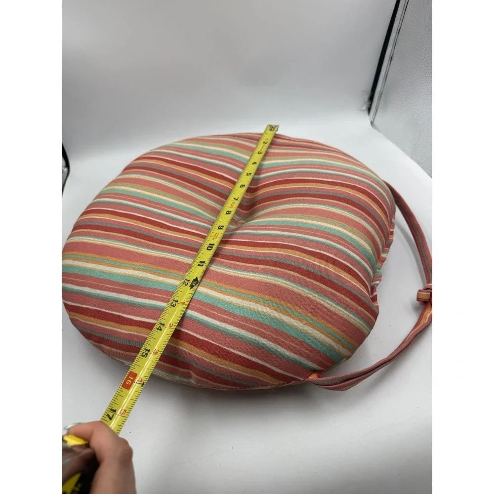 Bistro Chair Cushions Set of 4 Round Outdoor Cushions Water Resistant W/ Ties